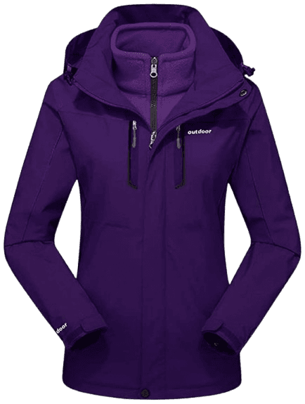 BIYLACLESEN Women's 3-in-1 Snowboard Jacket Winter Coats — Mini Edition (Red)
